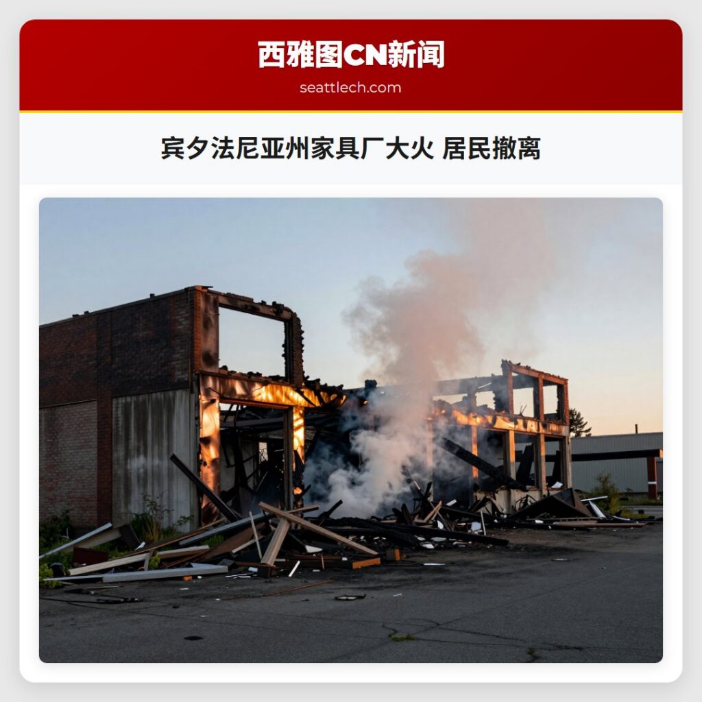 宾夕法尼亚州家具厂大火 居民撤离