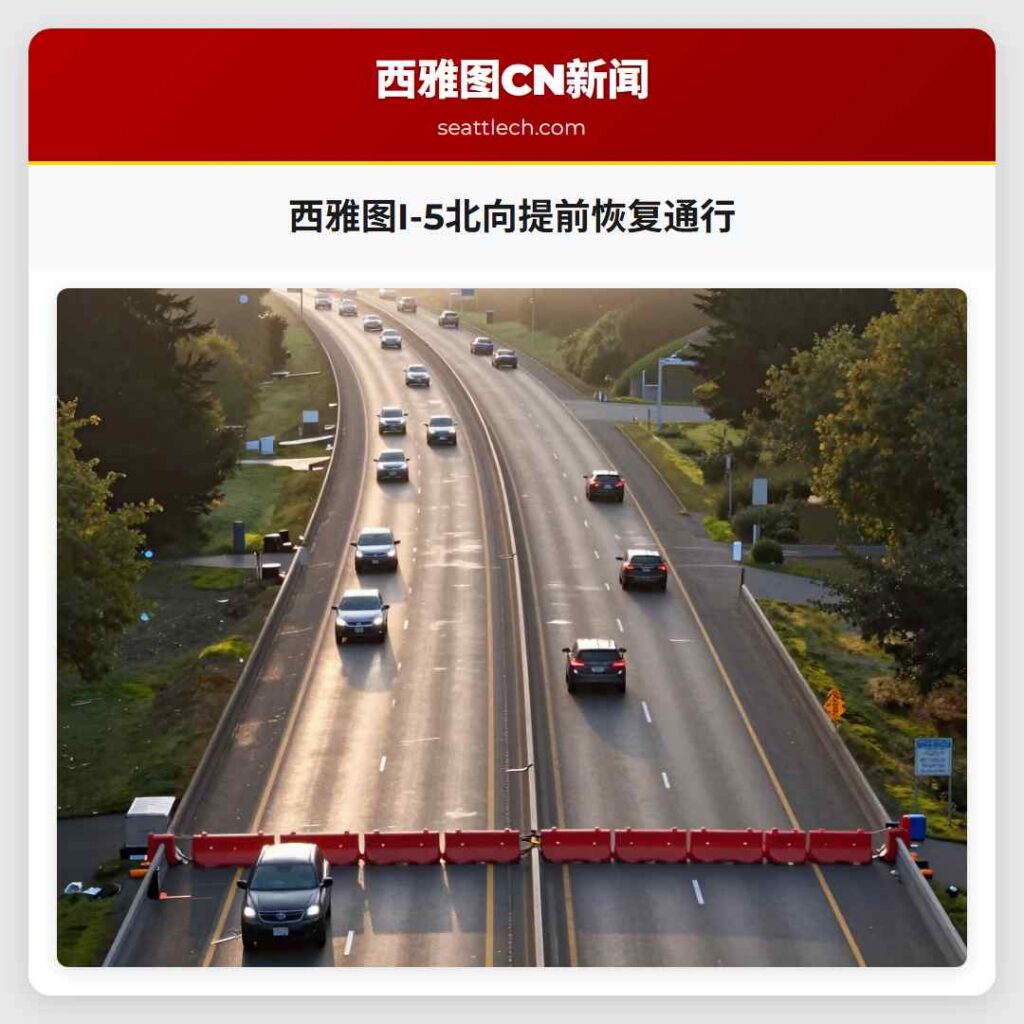 西雅图I-5北向提前恢复通行