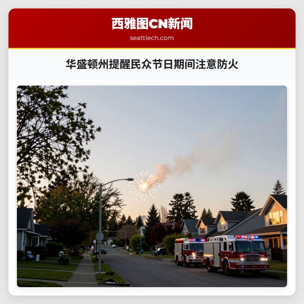 华盛顿州提醒民众节日期间注意防火