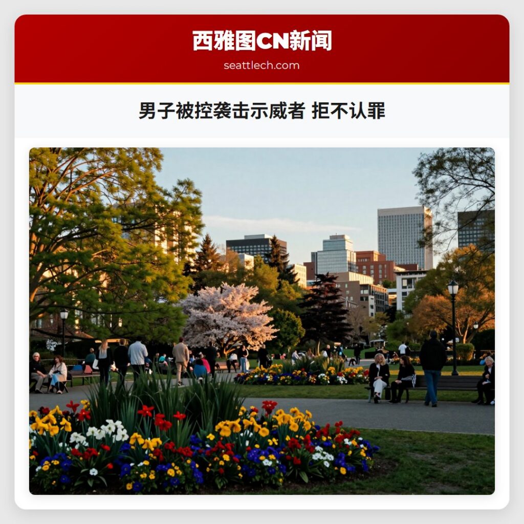 男子被控袭击示威者 拒不认罪