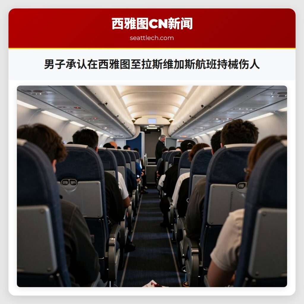 男子承认在西雅图至拉斯维加斯航班持械伤人