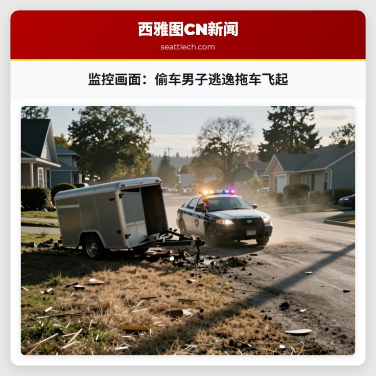 监控画面：偷车男子逃逸拖车飞起