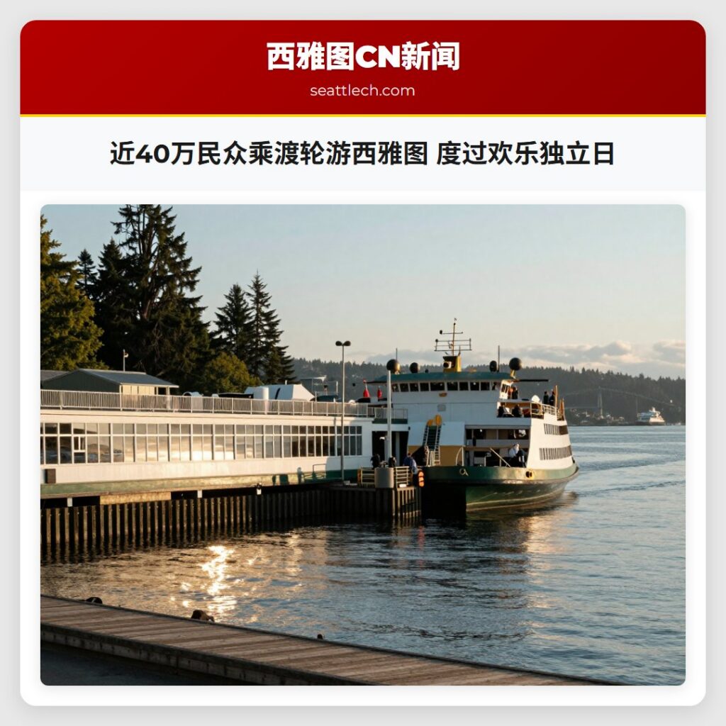近40万民众乘渡轮游西雅图 度过欢乐独立日