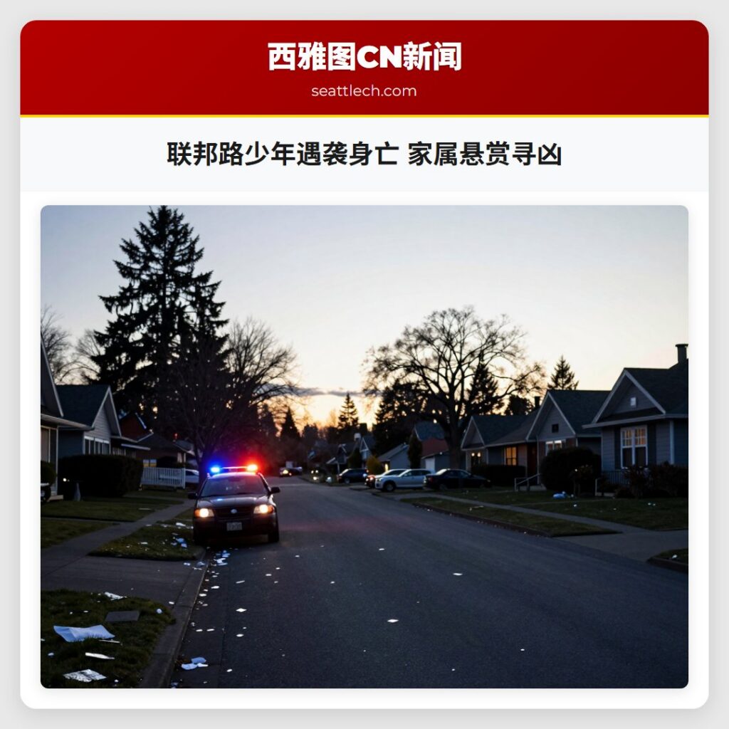 联邦路少年遇袭身亡 家属悬赏寻凶