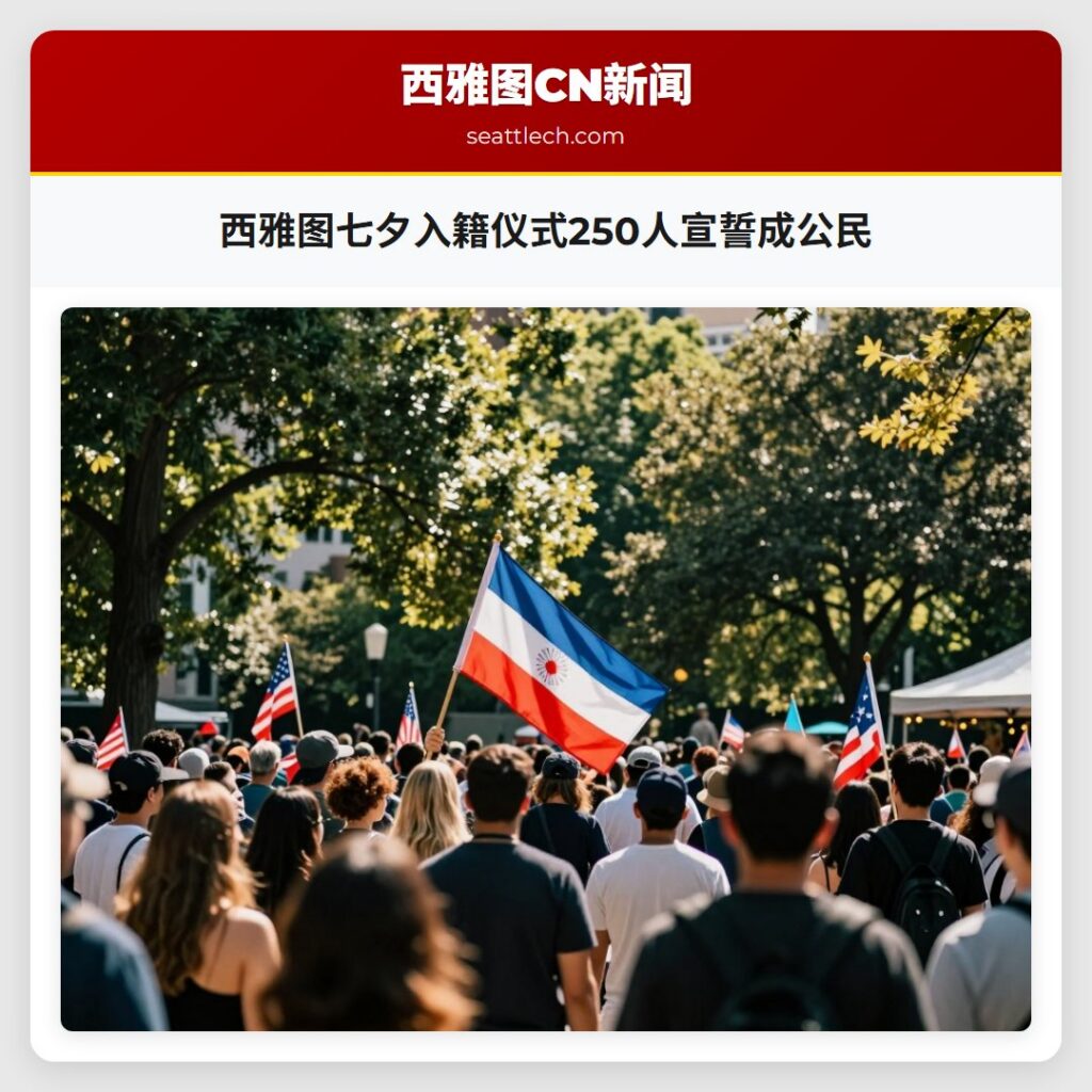 西雅图七夕入籍仪式250人宣誓成公民