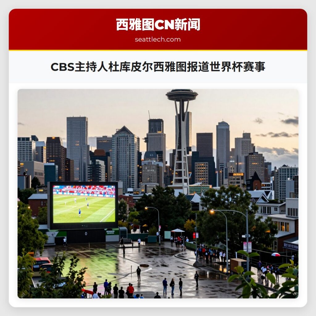 CBS主持人杜库皮尔西雅图报道世界杯赛事