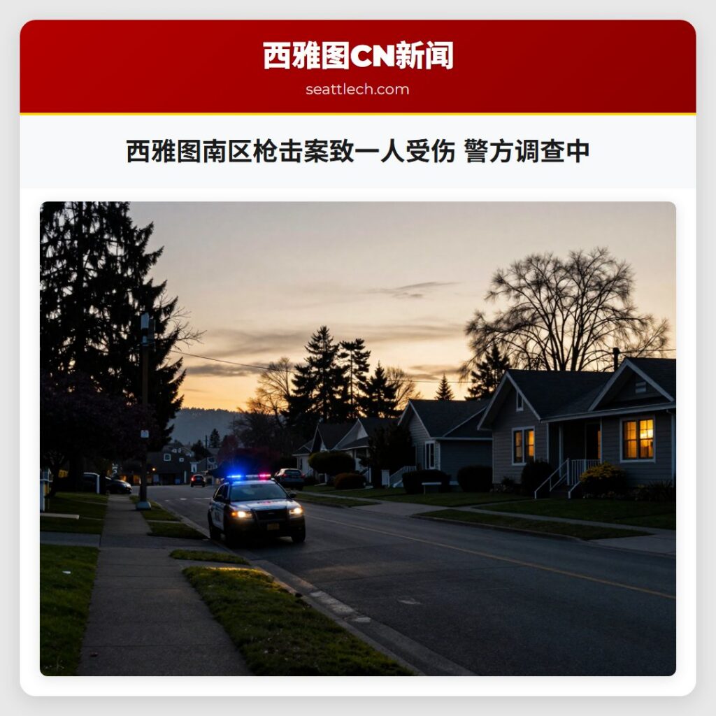 西雅图南区枪击案致一人受伤 警方调查中