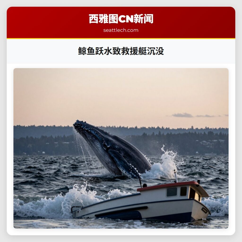 鲸鱼跃水致救援艇沉没