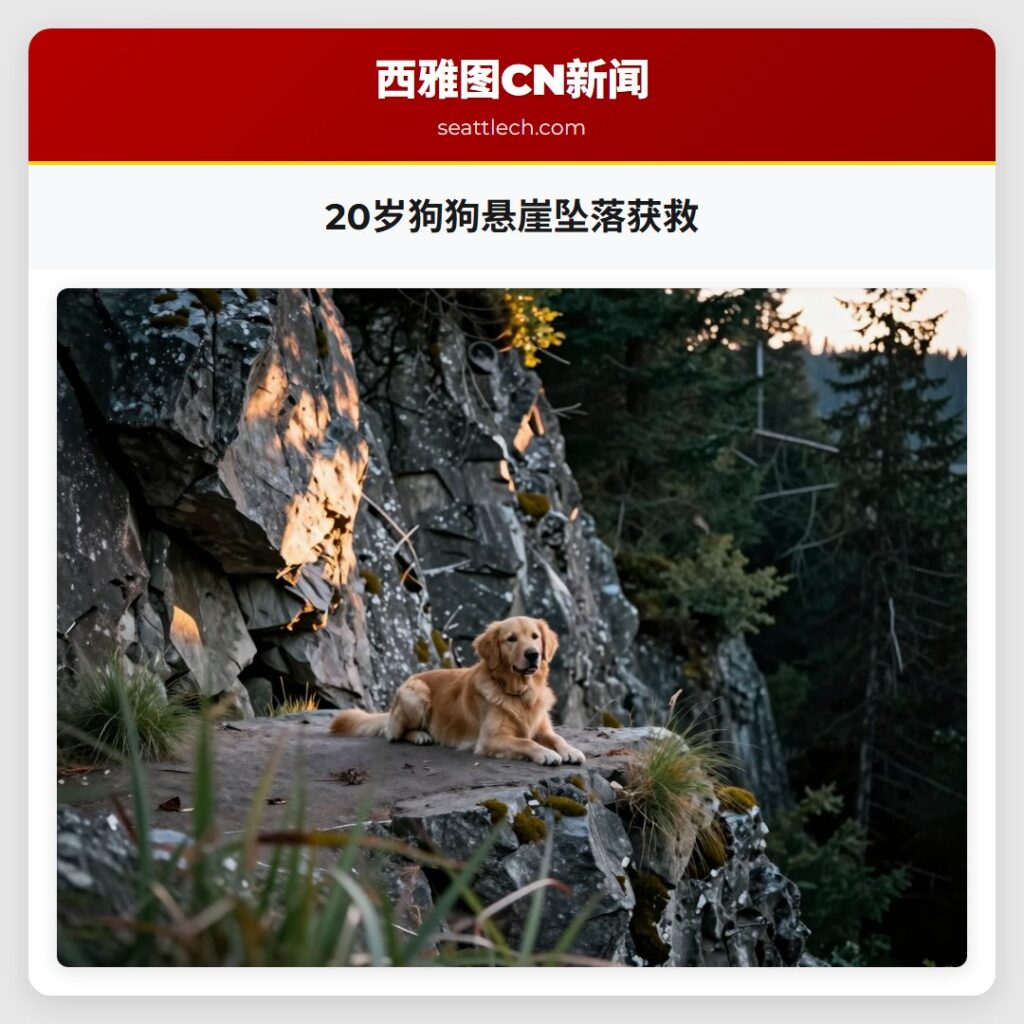 20岁狗狗悬崖坠落获救