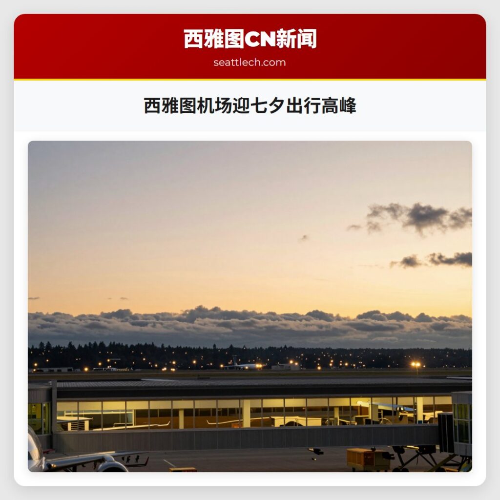 西雅图机场迎七夕出行高峰