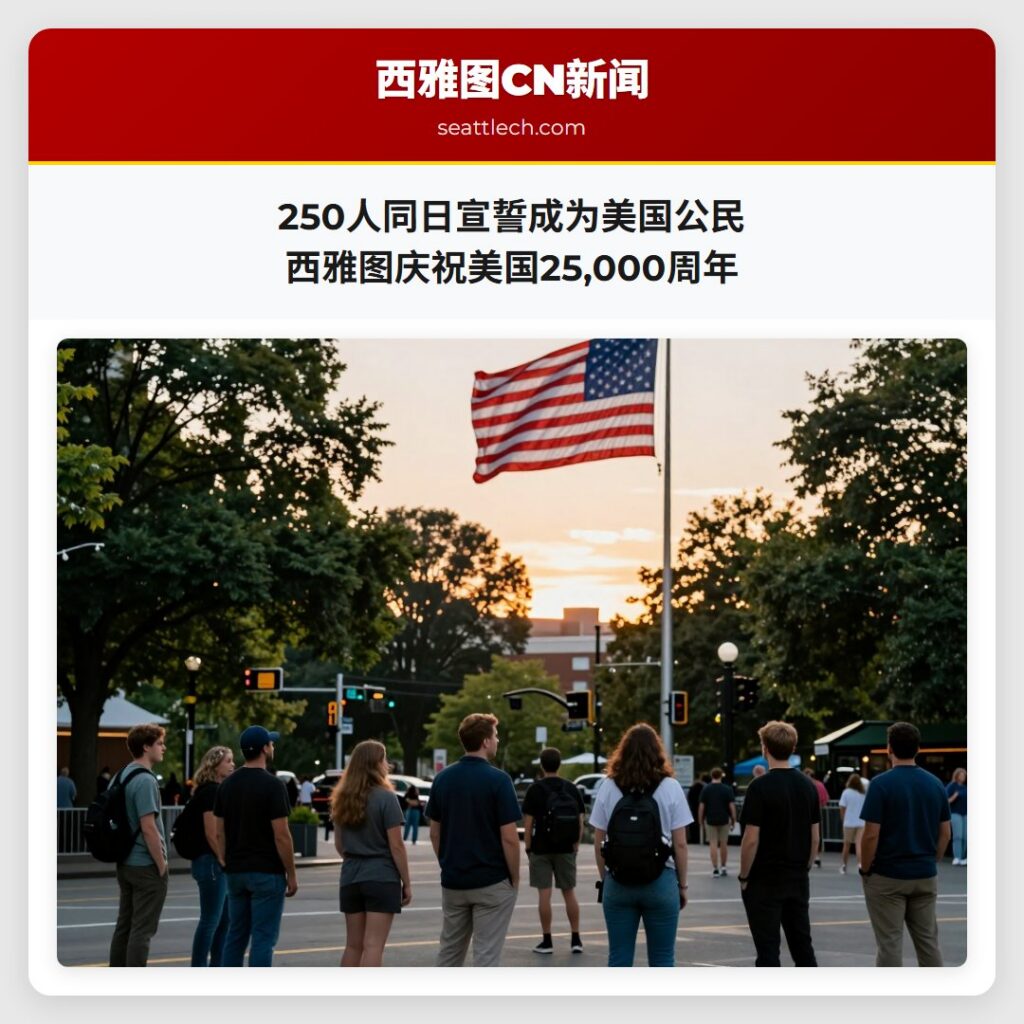 250人同日宣誓成为美国公民 西雅图庆祝美国25,000周年
