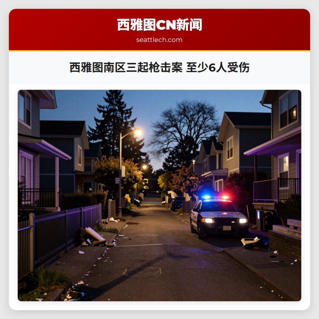 西雅图南区三起枪击案 至少6人受伤